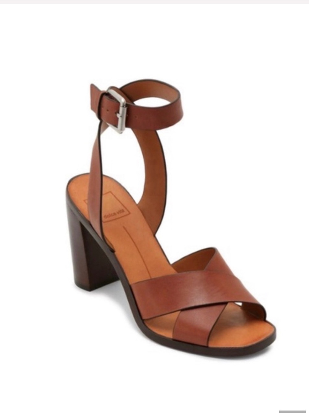 Dolce vita Nala Leather Block Heel Sandals in Brown - Women size 7.5
